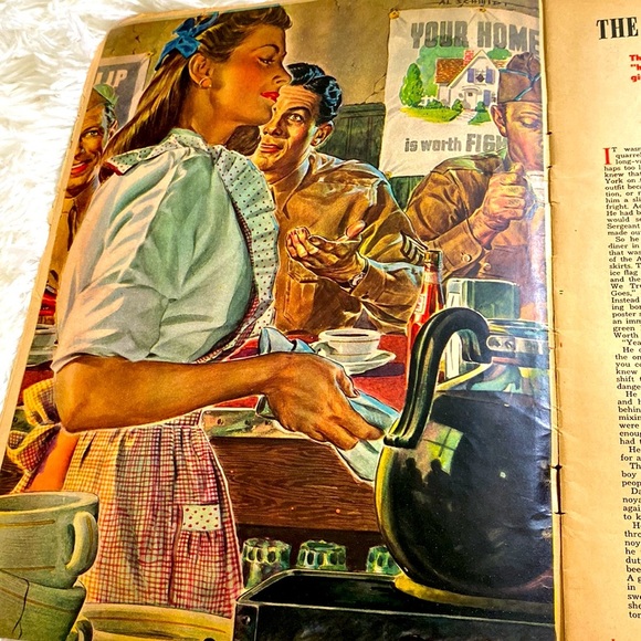 LIBERTY MAGAZINE March 1944 VINTAGE WORLD WAR 2 Advertisements photos GUC - Picture 11 of 13